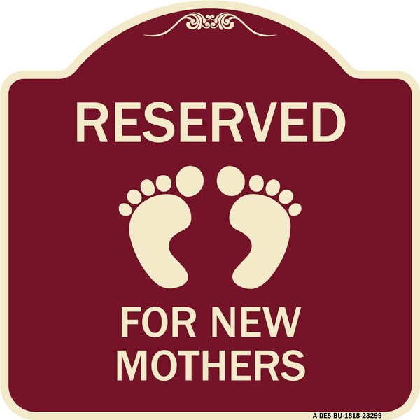 Pink Reserved Parking for New Mothers Heavy-Gauge Aluminum Sign, 18" x 18", BU-1818-23299